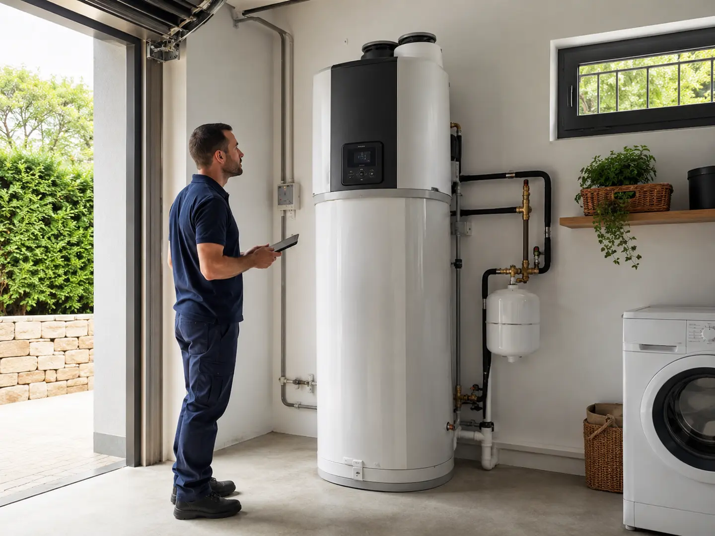 Chauffe-eau thermodynamique installé dans un local technique