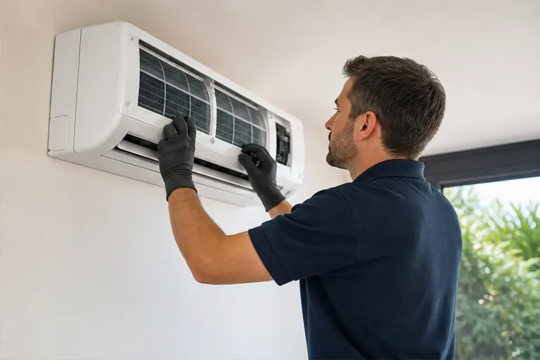 Technicien My Home Energy contrôlant une installation chez un particulier