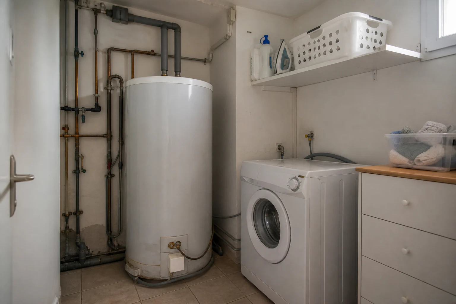Ancien chauffe-eau électrique avant son remplacement